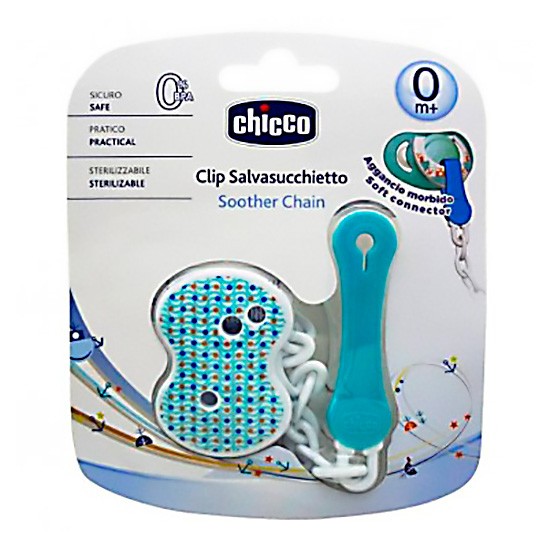 Imagen de Chicco Fashion Clip para chupete de color azul 1u