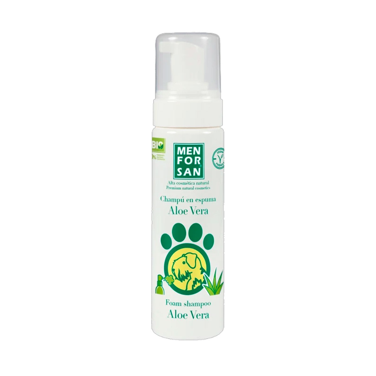 Imagen de Menforsan champú en espuma con aloe vera para perros y gatos 200ml