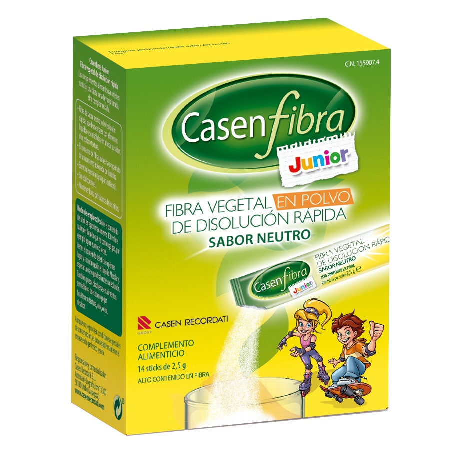 Imagen de CasenFibra Junior Fibra Vegetal Polvo Sabor Neutro 14 sticks