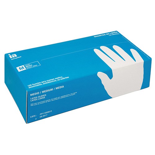 Imagen de Interapothek guantes de látex empolvados talla M 100uds