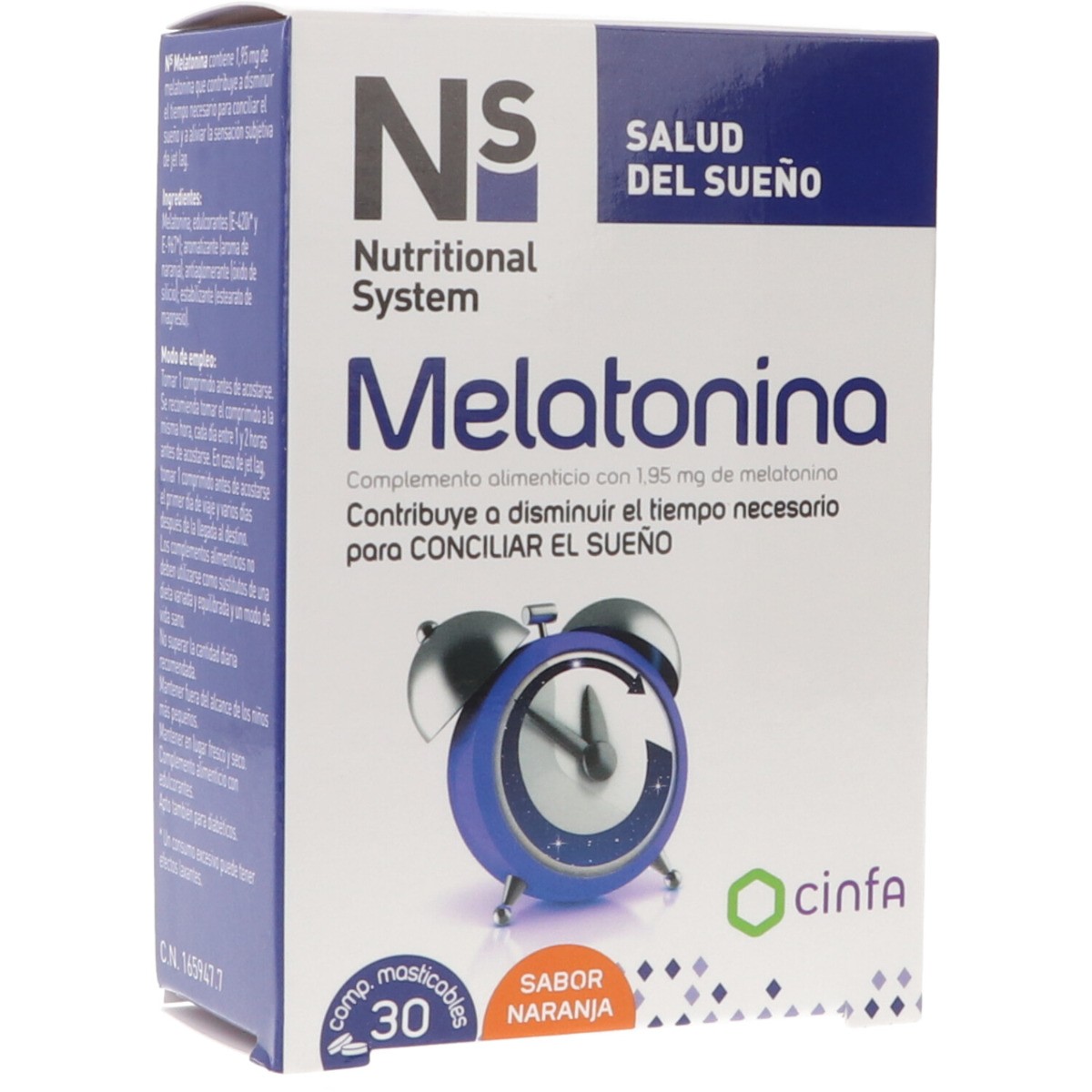 Imagen de N+S MELATONINA 30 COMPRIMIDOS MASTICABLE