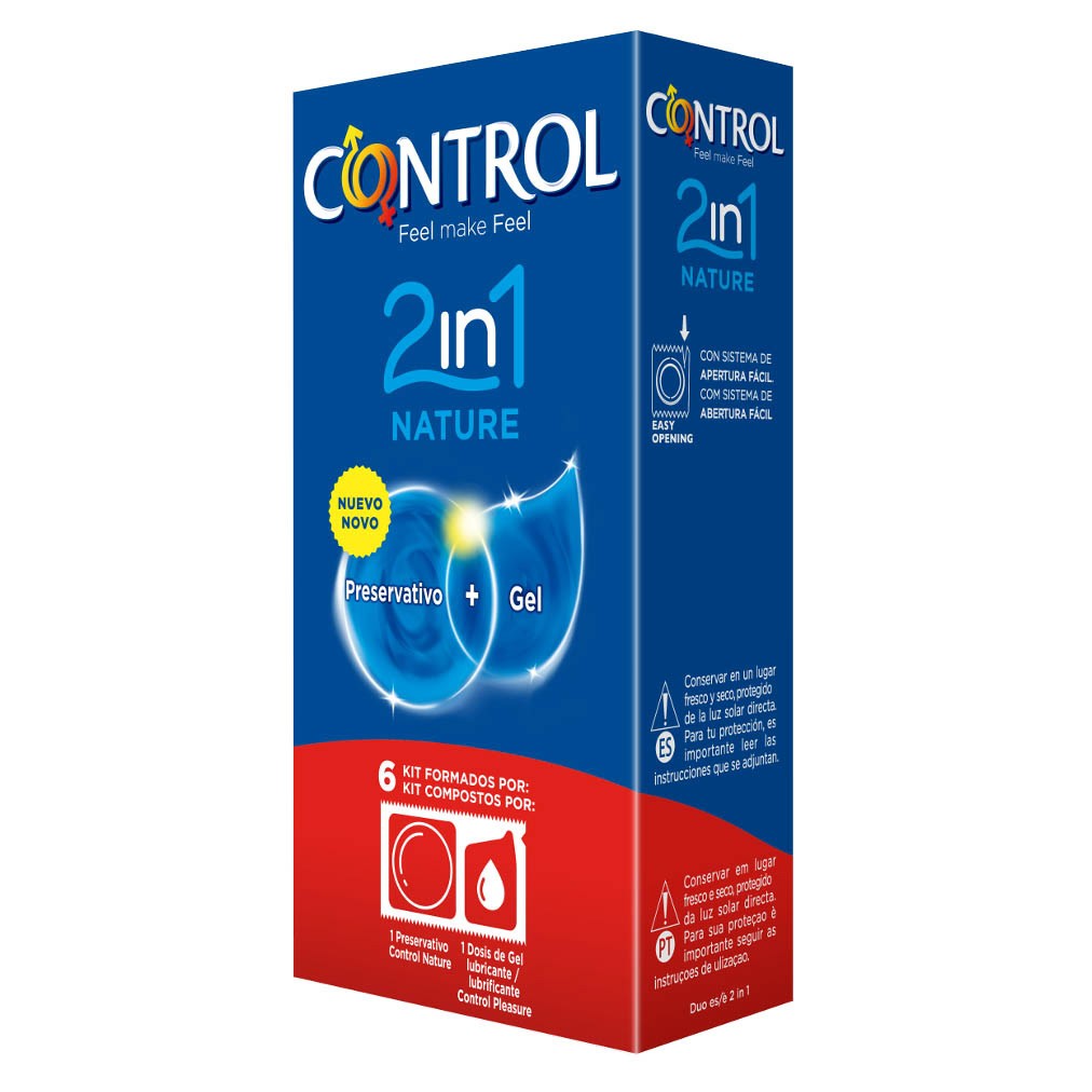 Imagen de Control nature 2en1 preservativo+lubricante 6u