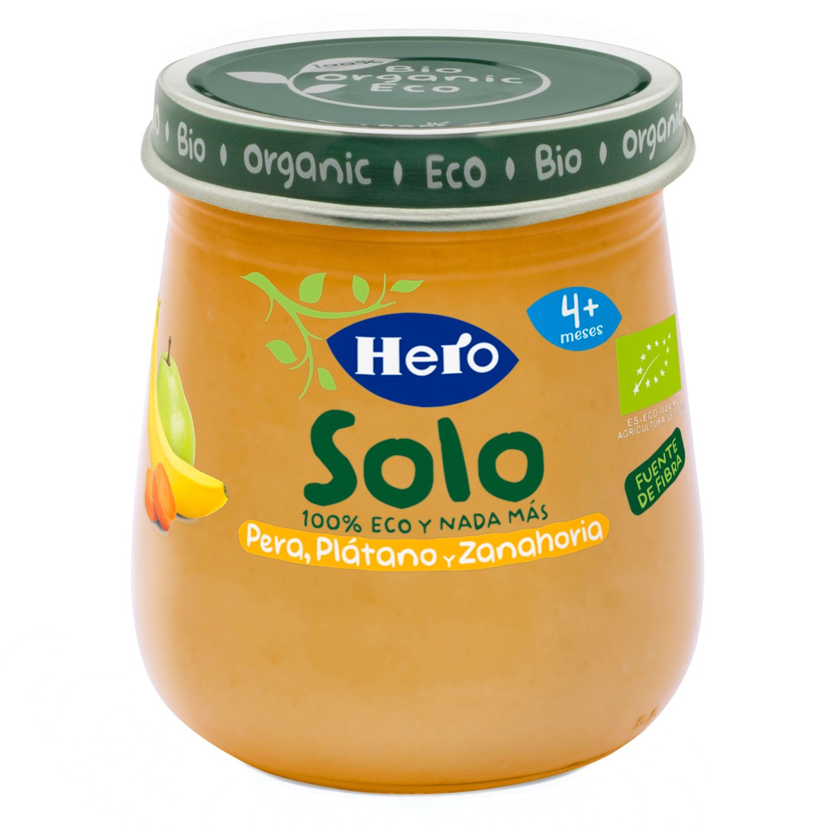 Imagen de Hero Baby Solo ecológico pera plátano zanahorias 120g