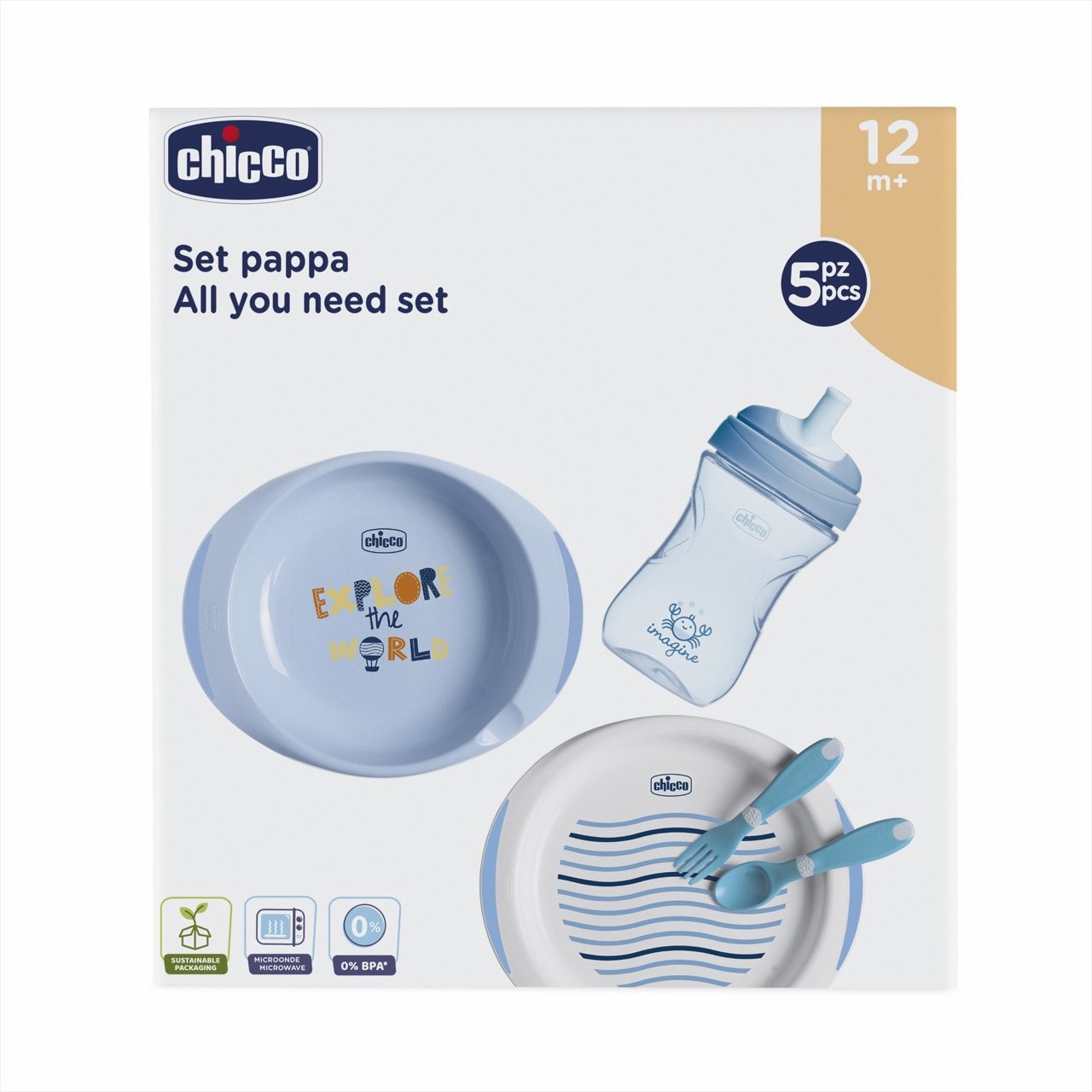 Imagen de Chicco set completo comida azul 12m+