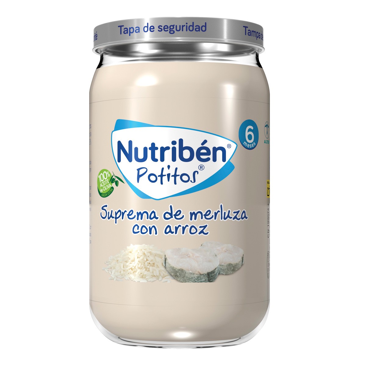 Imagen de Nutribén Potito suprema de merluza con arroz 235gr