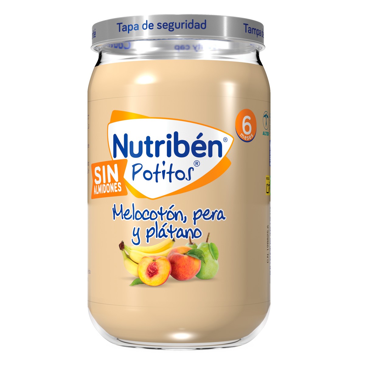 Imagen de Nutribén Potitos melocotón, pera y platano 235g