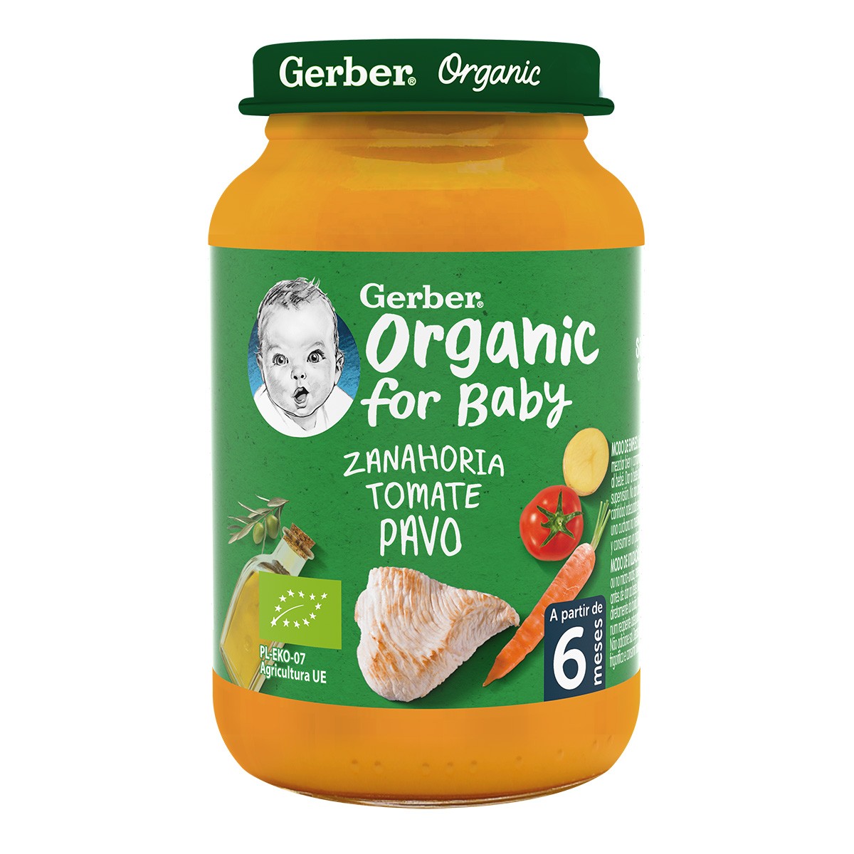 Imagen de Gerber Organic Zanahoria, Tomate y Pavo 190g