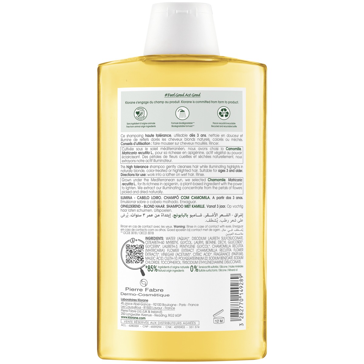 Imagen de Klorane chamú camomila nf 200ml